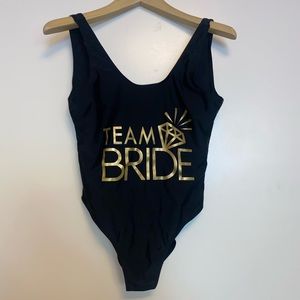 Team bride one piece bathing suit